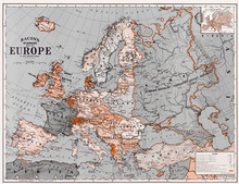 Bacon's Standard Map Of Europe Vintage Vector, Remix From Original Artwork.