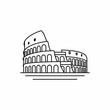 Line art Vector logo of the city of Rome, Italy. Colosseum logo design vector illustration
