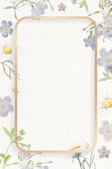 Canvas Print - Blank floral rectangle frame vector