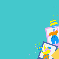 Poster - Friends celebrating a birthday party background vector