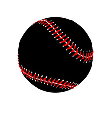 Canvas Print - stylized black and red baseball