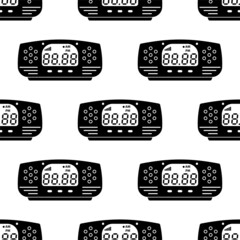 Wall Mural - Alarm Clock Icon Seamless Pattern, Clock Time