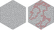© Robert Kneschke - Komplexes herausforderndes Hexagon Labyrinth mit Lösung als Rätsel und Spiel