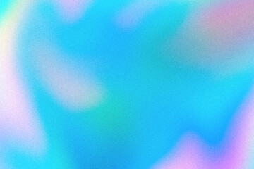 Poster - Abstract pastel holographic blurred grainy gradient background texture. Colorful digital grain soft noise effect pattern. Lo-fi multicolor vintage retro design.