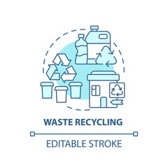 Wall Mural - waste recycling blue concept icon. garbage management abstract idea thin line illustration. reproces