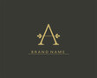 gold logo initials letter A. beauty logo. elegant and luxurious gold texture. Design a combination of letter a and abstract leaf. for the company's business brand. modern, simple and unique template.