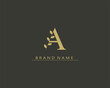 logo initials letter A. logo beauty. elegant and luxurious gold texture. Design a combination of letter a and abstract leaf. for the company's business brand. modern, simple and unique logo template.