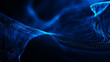 © Nazar - Wave of dust particles. Futuristic point wave Abstract wave dots in dark background . 3d rendering