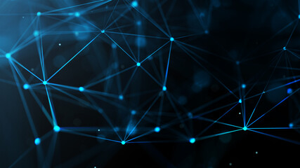 Wall Mural - network structure triangles background with dots and lines. futuristic polygonal background. artific