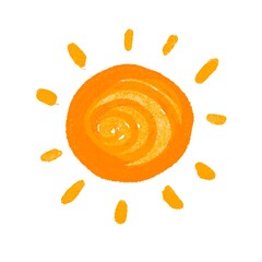 Wall Mural - orange sun drawing