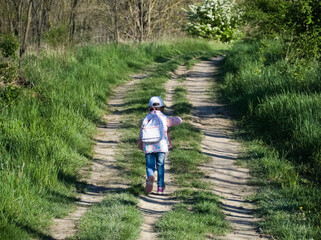 Wall Mural - Little Girl Running