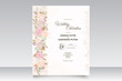 © MARIANURINCE - Wedding invitation card template set with beautiful  floral leaves Premium Vector