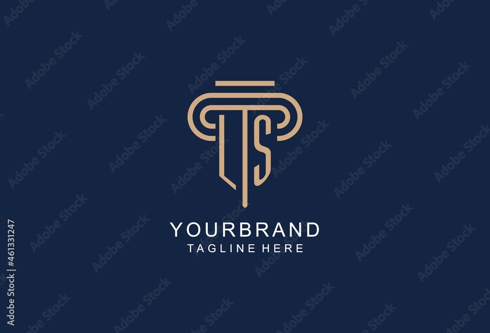 LS initial pillar logo, elegant and luxury law firm logo Stock Vector ...