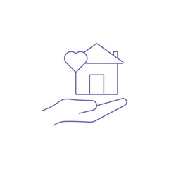 Canvas Print - Creative charity home outline icon vector