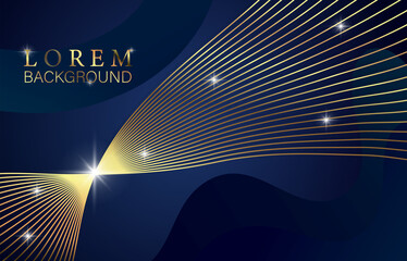 award nomination concept. elegant poster with golden shining line and abstract figure. design elemen