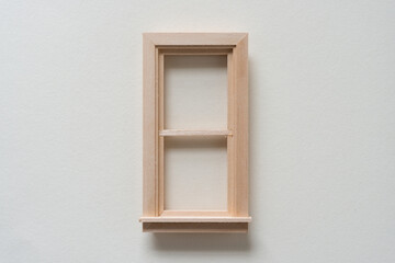 miniature window isolated on paper