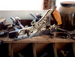 © SuperStock - Selection of cabinetmakers tools on workbench