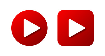 Play video icon, red buttons sign vector. Vector illustration. EPS10