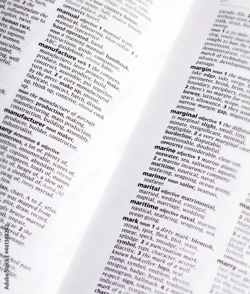 a word and its definition Stock Photo | Adobe Stock