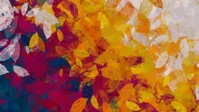 Abstract Painting Art With Autumn Leaf Paint Brush For Presentation, Website Background, Halloween Poster, Wall Decoration, Or T-shirt Design.