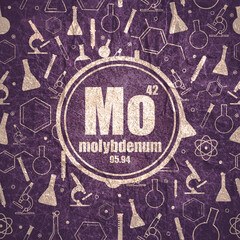 Poster - Molybdenum chemical element. Concept of periodic table.