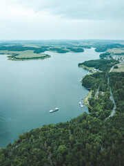 Sticker - View over a big lake in saxony.