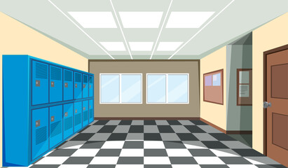 Poster - Interior of a school locker room