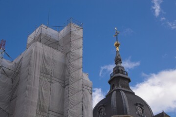 Wall Mural - cross on the roof of the church