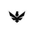 black eagle logo design vector