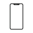 © chekman - Phone icon. Linear smartphone icon on white background. Vector illustration. Black mobile phone icon