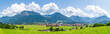 Ausblick über Oberstdorf und die Allgäuer Alpen, Bayern, Deutschland 