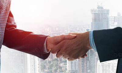 Wall Mural - Close-up of the handshake of businessmen.