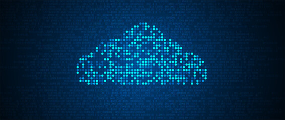 Cloud technology. Integrated digital web concept background