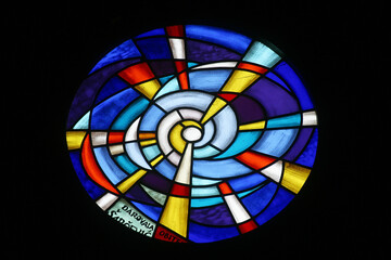 Stained glass window in the parish church of the Annunciation of the Virgin Mary in Velika Gorica, Croatia