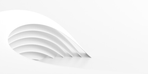 Abstract of white lines background, Minimal dynamic shape, 3d rendering.