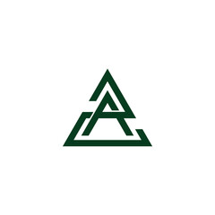 letter 2a triangles line geometric design logo vector