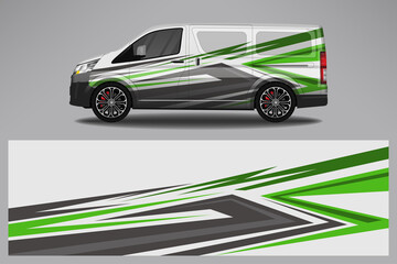 Wall Mural - Wrap car vector design decal. Graphic abstract line racing background design for vehicle, race car, rally, adventure livery camouflage.