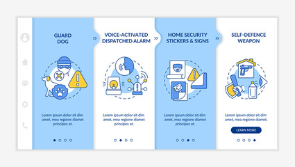 Wall Mural - robbery prevention measures onboarding vector template. responsive mobile website with icons. web pa