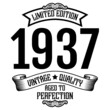 vintage 1937 Aged to perfection, 1937 birthday typography design for T-shirt