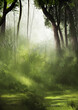 Morning forest illustration