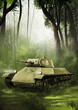 Tank T-50 in the forest