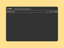 Modern dark mode browser window design isolated on white background.