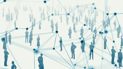 Poster - A large number of multinational people and technology concept. People and communication network. Digital transformation.