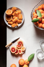 Citrus Harvest Featuring Oranges, Blood Oranges, And Satsuma Mandarins