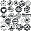 © josepperianes - Phnom Penh, Cambodia Set of Stamp. Vector Art Postal Passport Travel Design. Travel and Business Seals.