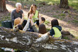 © Johnér - Teachers with school children sitting outside