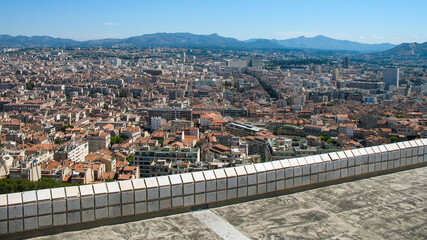 Wall Mural - Cityscape of Marseille in France from Notre Dame de la Garde Cathedral