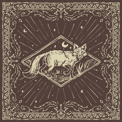 The red fox vintage pattern bandana