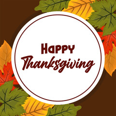 Poster - happy thanksgiving label