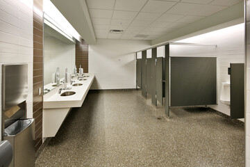 interior of modern public restroom